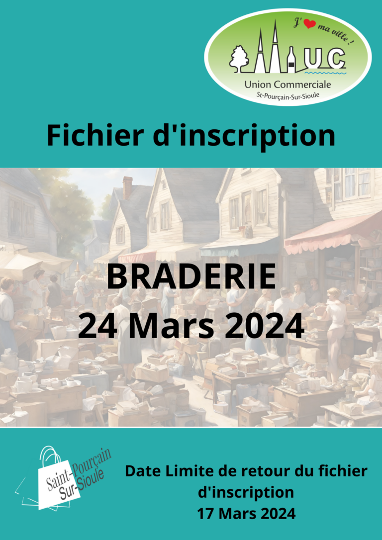 Inscription Braderie 24 Mars 2024